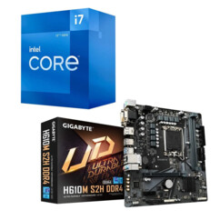 Kit Carte mère H610M S2H DDR4 et Processeur Intel i7 12700 2.1 GHz Intel