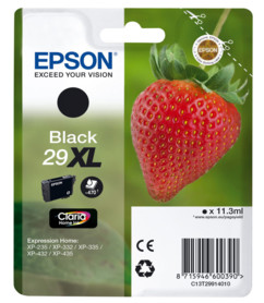Cartouche originale Epson n°29 Fraise T2991 Noir XL pour imprimante Epson Expression Home, pour jusqu'à 470 impressions en noir et blanc
