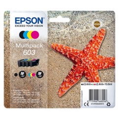 Pack de 4 cartouches originales Epson série 603 étoile de mer CMJN (cyan, magenta, jaune et noir) pour imprimantes Epson Expression Home et Epson WorkForce