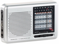 Mini récepteur radio mondial analogique 9 bandes (FM/MF/7x HF)