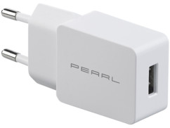 Chargeur secteur USB coloris blanc de la marque Pearl