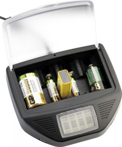 Chargeur universel pour piles alcalines et batteries avec 2 ports USB TKA