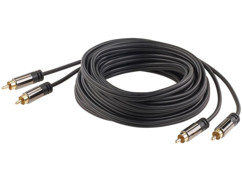 cable audio cinch male vers cinch mâle connecteurs dorés 24 carats cable en cuivre double blindage 5 m