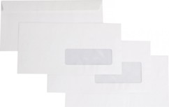 Enveloppes blanches format DL avec fenêtre par 500