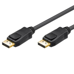 Câble DisplayPort 1.4 Goobay de 1m avec clips de verrouillage.