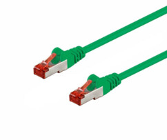 Câble réseau RJ45 Cat. 6 SFTP d'une longueur de 1,5 m et de couleur verte.