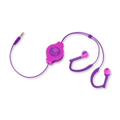 Écouteurs intra-auriculaires rétractables Sport - Rose/violet