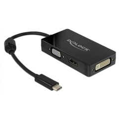 Répartiteur vidéo USB-C vers HDMI, VGA et DVI.