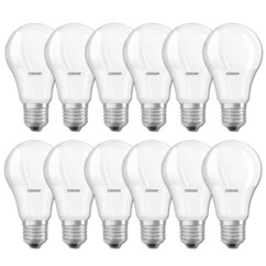 12 ampoules LED 9,5 W blanc chaud, de la marque OSRAM.