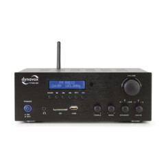 Amplificateur stéréo VT-80 K de couleur noire qui fait radio, MP3 et BT