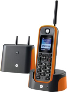 Motorola Téléphone sans Fil DECT O201 Noir/Orange