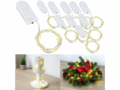 10 guirlandes lumineuses de fête et de décoration avec 24 micro LED blanc chaud de la marque Lunartec