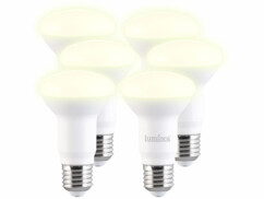 6 ampoules LED à réflecteur E27 - 7 W - 630 lm - Blanc chaud Luminea