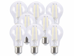 8 ampoules LED à filament E27 - 7,2 W - 806 lm - Blanc lumière du jour Luminea