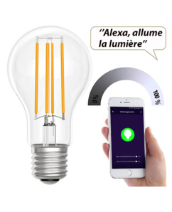 Ampoule LED connectée LAV-150.w 7 W compatible commandes vocales - Blanc chaud