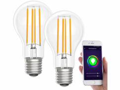 2 ampoules LED connectées LAV-150.w E27 - A60 - 7 W - Blanc chaud