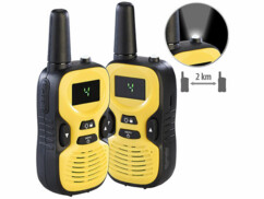 2 talkies-walkies WT-200 avec lampe de poche coloris jaune et noir de la marque Simvalley Communications