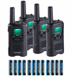 4 talkies-walkies WT-250 avec fonction VOX et lampe de poche de la marque Simvalley Communications plus 12 accus AAA 1100 mAh