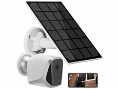 Camera de surveillance IP avec panneau solaire et smartphone