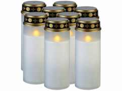 8 grandes lanternes funéraires solaires avec capteur d'obscurité coloris blanc de la marque PEARL