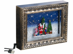 Cadre décoratif de Noël "Cadeaux" avec LED, musique et neige de la marque Infactory
