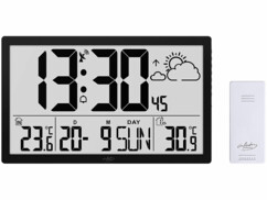 Horloge murale radio-pilotée avec station météo et capteur extérieur