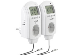 2 thermostats numériques pour chauffage et climatiseur avec capteur filaire