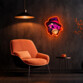Néon LED mural Pop Art Singe Gangsta Monkey multicolore avec variateur