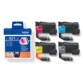 4 cartouches originales Brother LC521 - Pack CMJN