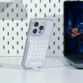 Support à ventouses en silicone avec pied intégré blanc pour smartphone