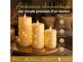 3 bougies LED télécommandées en cire avec guirlande lumineuse - coloris or