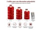 3 bougies LED télécommandées en cire avec guirlande lumineuse - coloris rouge