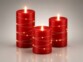 3 bougies LED télécommandées en cire avec guirlande lumineuse - coloris rouge