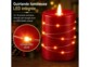 3 bougies LED télécommandées en cire avec guirlande lumineuse - coloris rouge
