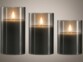 3 bougies LED télécommandées en verre avec intensité variable - coloris gris