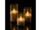 3 bougies LED télécommandées en verre avec intensité variable - coloris or