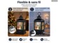 Lanterne de Noël musicale LED à piles ou USB avec flocons scintillants