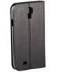 Étui folio en cuir véritable avec range-cartes pour Galaxy S4 - Noir