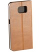 Étui folio en cuir véritable avec range-cartes pour Galaxy S6 - Brun