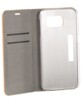 Étui folio en cuir véritable avec range-cartes pour Galaxy S6 - Brun