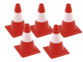 5 cônes de signalisation rouge et blanc - 30 cm