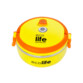 bento box ronde eco life jaune avec intérieur inox et anses de transport