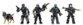 figurines soldats spéciaux black ops call of duty avec armes et chien berger allemand de combat