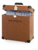 valise de protection et transport pour disques vinyle 45 tours style cuir brun retro