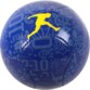 Mini ballon de football gonflable tous terrains coloris bleu et jaune taille 3 de la marque Pelé