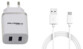 Chargeur USB secteur 2x 2,4 A  - Blanc - Avec câble Micro USB