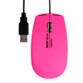 Souris optique USB Neon avec tapis - Rose fluo