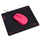Souris optique USB Neon avec tapis - Rose fluo