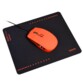 Souris optique USB Neon avec tapis - Orange fluo