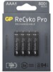 Pack de 4 accus AAA 800 mAh GP ReCyko+ Pro.